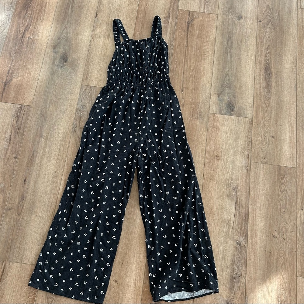 Art Class Black and White Floral Jumpsuit